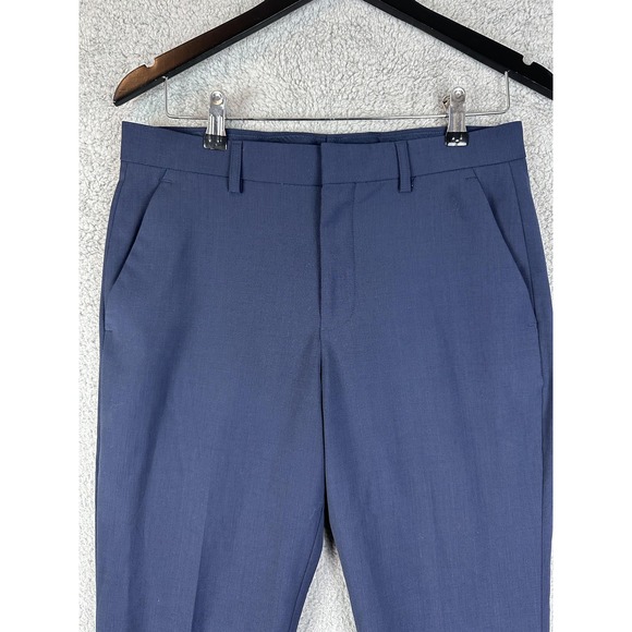 Express Pants Mens 29x32 Blue Extra Slim Wool Blend Dress Trouser Formal Office